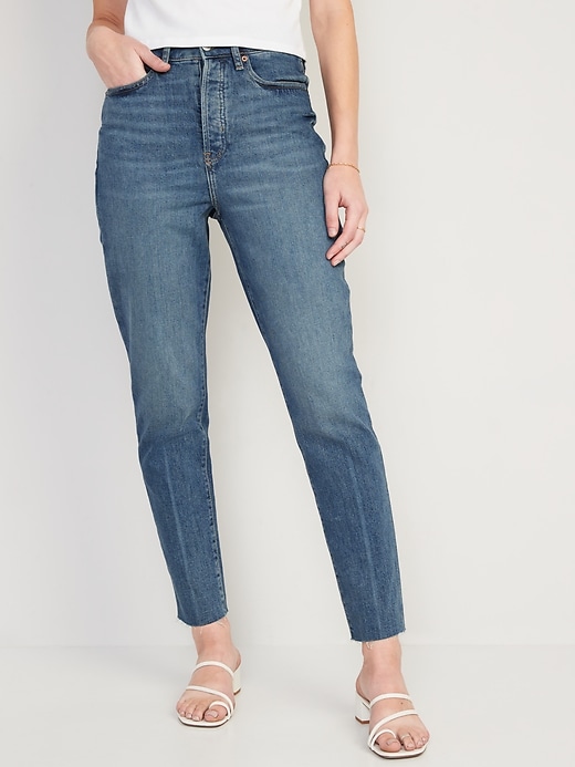 Image number 1 showing, Higher High-Waisted Button-Fly OG Straight Jeans for Women