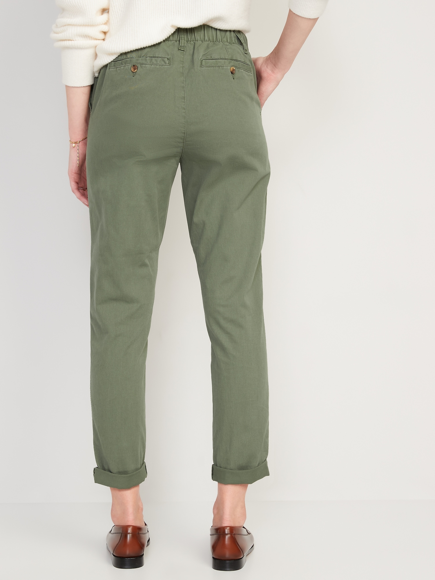 Old Navy Pants Womens 6 Low Rise Crop Zipper Hems Cargo Pockets Casual  Cotton