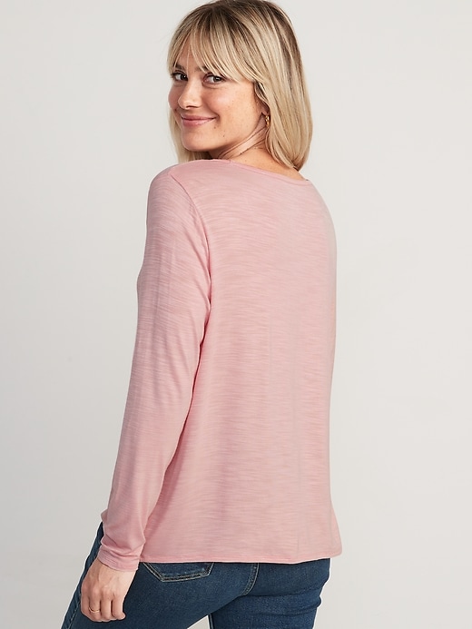 Image number 2 showing, Long-Sleeve Luxe Tunic T-Shirt for Women