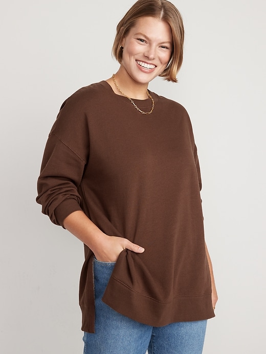 Image number 5 showing, Oversized Boyfriend Garment-Dyed Tunic Sweatshirt
