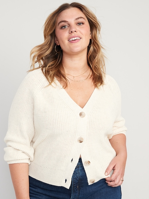 Image number 7 showing, Shaker-Stitch Cardigan Sweater for Women