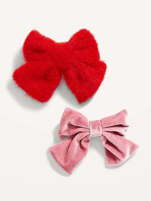View large product image 1 of 1. Bow-Tie Hair Clips Variety 2-Pack for Girls