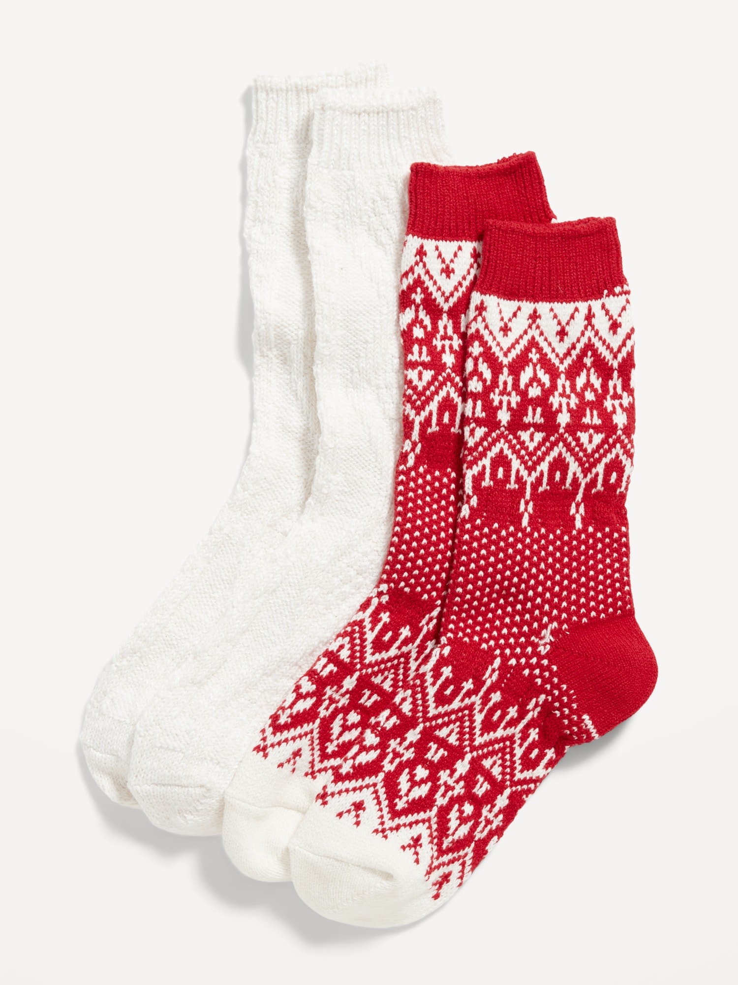 Oldnavy 2-Pack Variety Cable-Knit and Fair Isle Socks for Women
