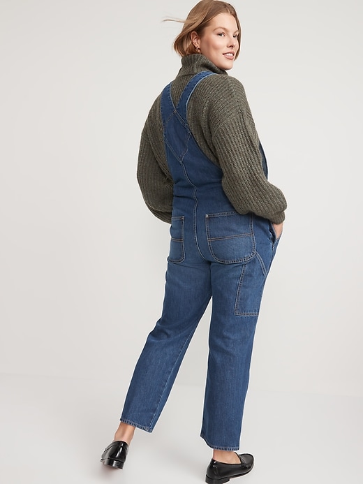 Image number 6 showing, Slouchy Straight Workwear Non-Stretch Jean Overalls