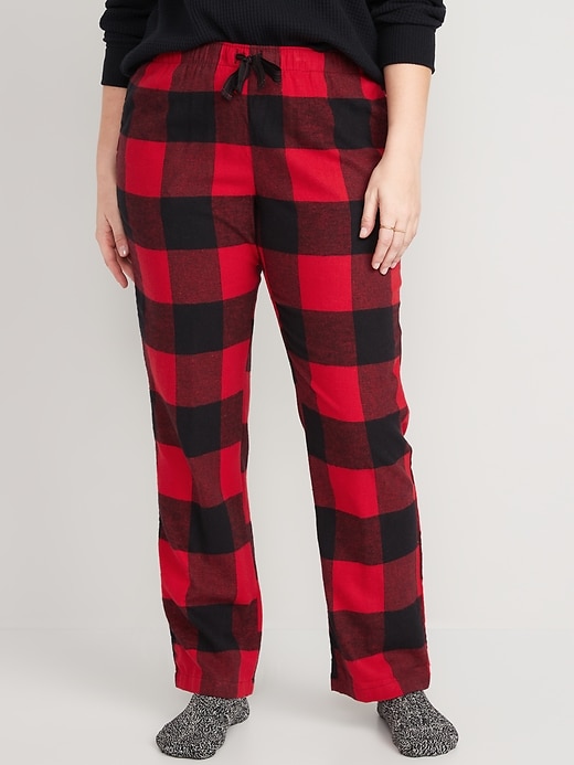 Image number 5 showing, Mid-Rise Flannel Pajama Pants
