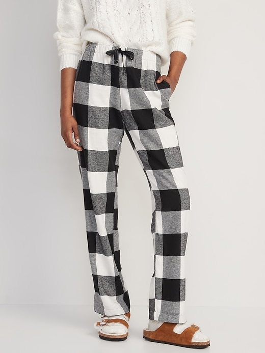 Image number 1 showing, Mid-Rise Flannel Pajama Pants