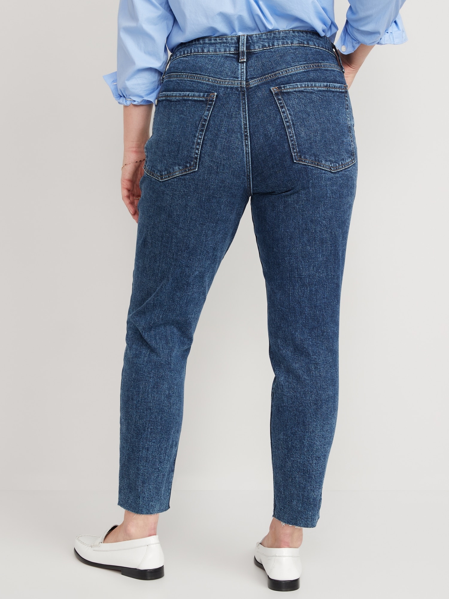 High-Waisted O.G. Straight Ripped Cut-Off Jeans for Women