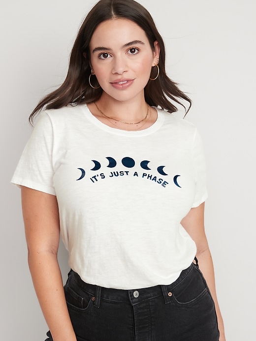 Image number 5 showing, EveryWear Slub-Knit Graphic T-Shirt for Women