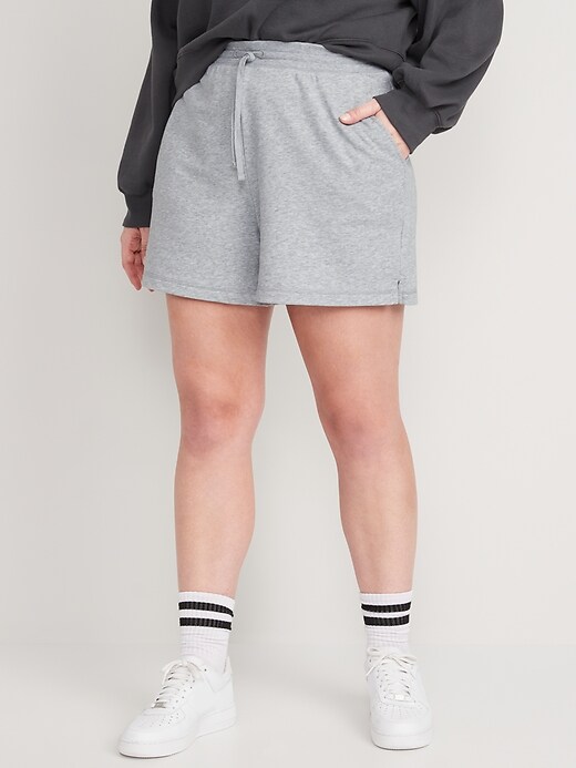 Image number 5 showing, Extra High-Waisted French-Terry Sweat Shorts for Women -- 5-inch inseam