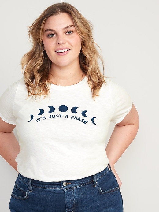 Image number 7 showing, EveryWear Slub-Knit Graphic T-Shirt for Women
