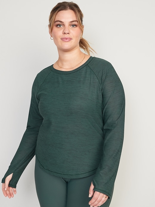 Image number 7 showing, Long-Sleeve Breathe ON Slub-Knit T-Shirt for Women