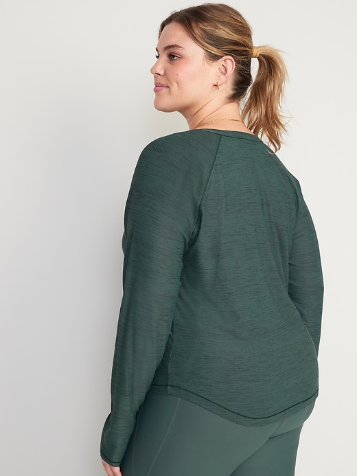 Image number 8 showing, Long-Sleeve Breathe ON Slub-Knit T-Shirt for Women