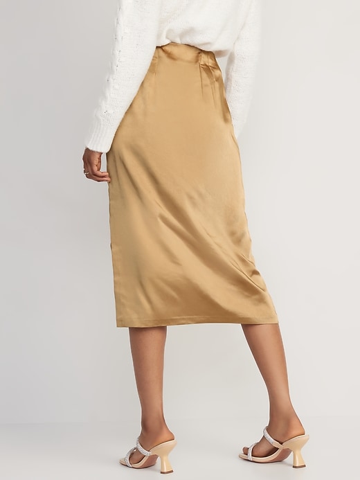 Image number 2 showing, High-Waisted Satin Maxi Skirt