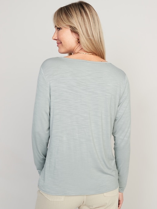 Image number 2 showing, Long-Sleeve Luxe Tunic T-Shirt for Women