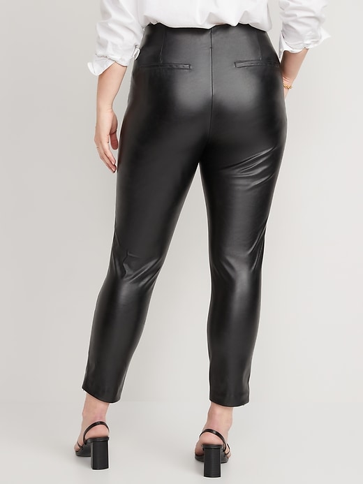 Image number 6 showing, Extra High-Waisted Faux-Leather Zip Ankle Leggings for Women