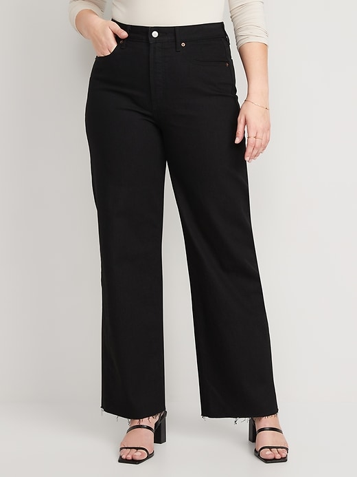 Image number 5 showing, Extra High-Waisted Sky-Hi Wide-Leg Cut-Off Jeans