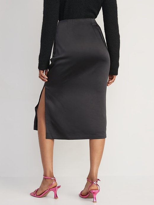Image number 2 showing, High-Waisted Satin Maxi Skirt