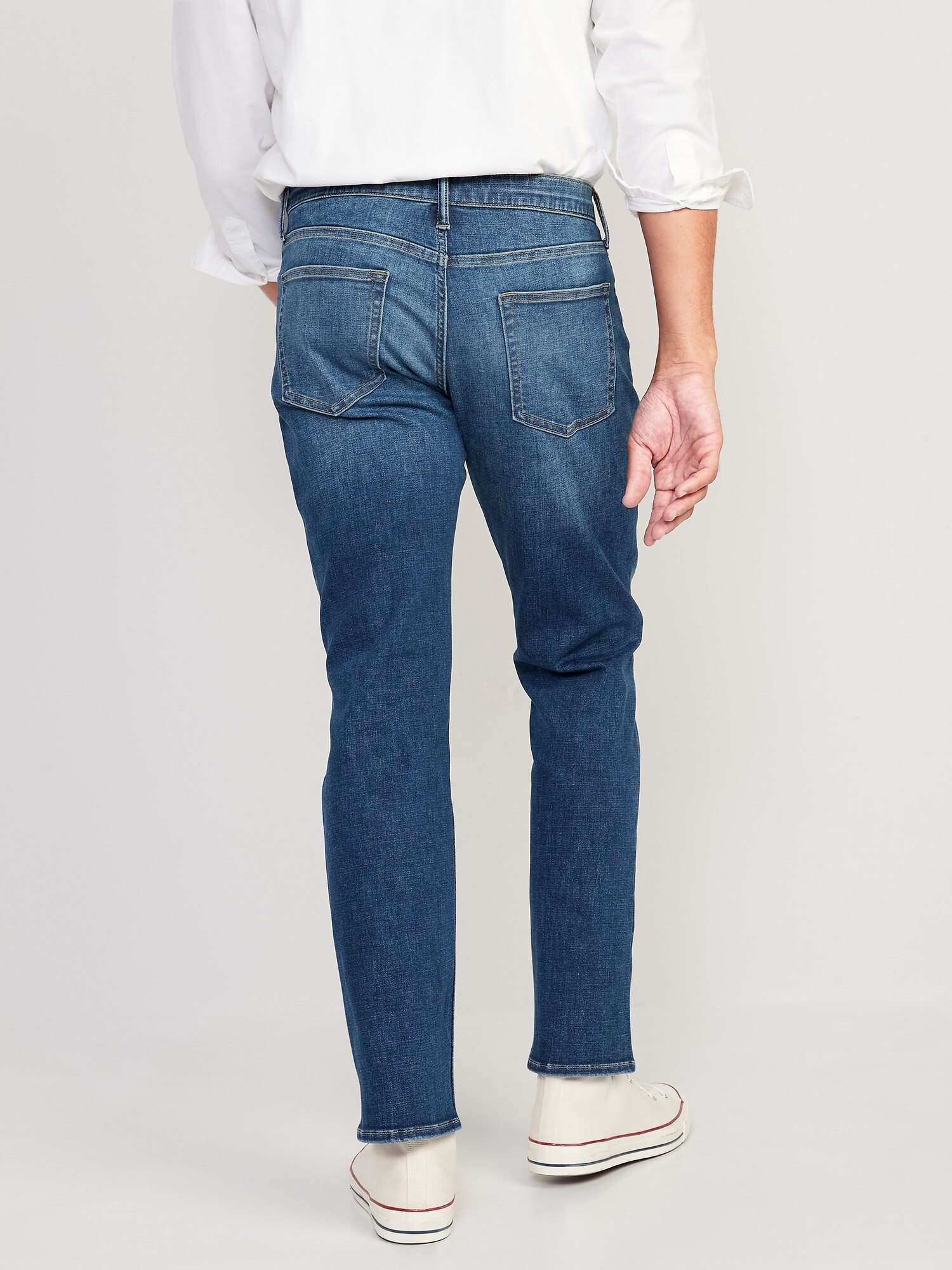 Мужские джинсы Old Navy Straight 360° Tech Stretch Performance, цвет: Тёмный Выцветший — фото 2