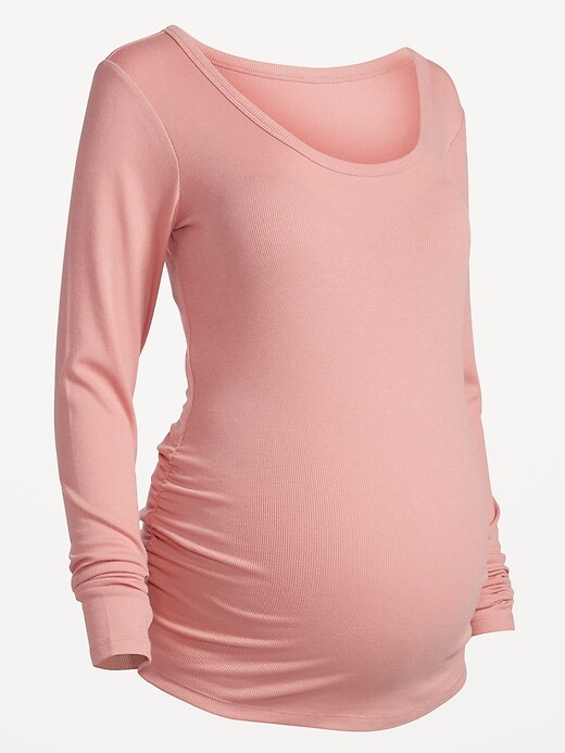 Image number 4 showing, Maternity UltraLite Rib-Knit Long-Sleeve T-Shirt