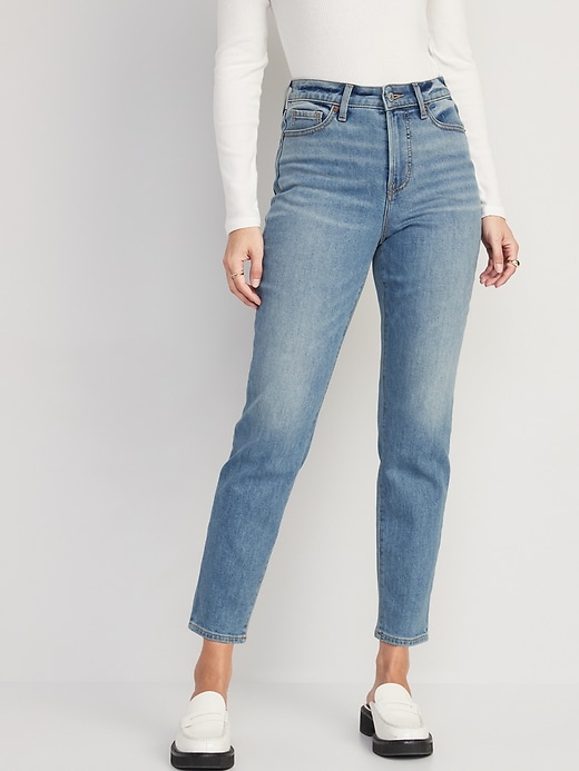 Image number 1 showing, High-Waisted OG Straight Built-In Warm Ankle Jeans for Women