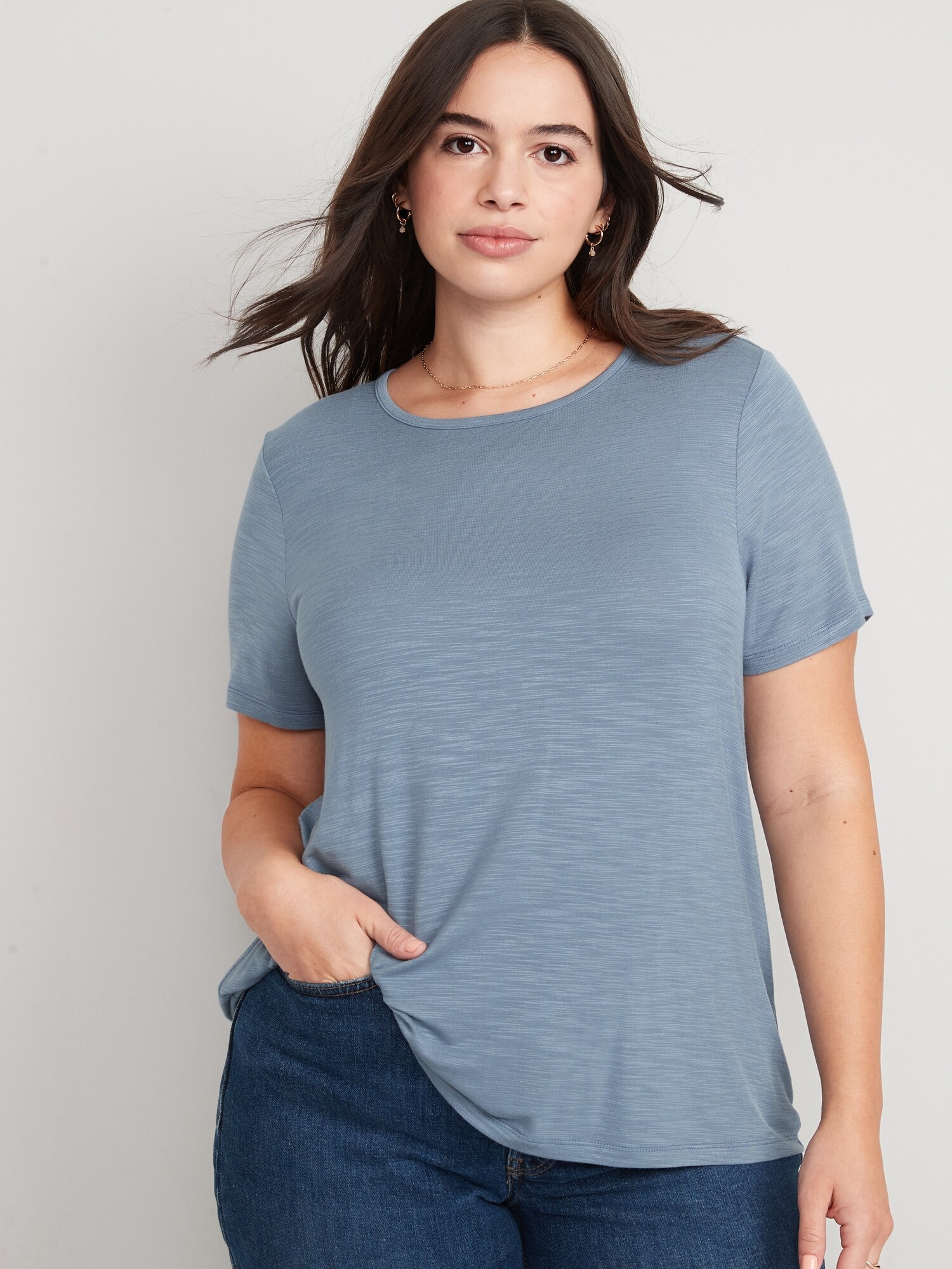 Luxe Slub-Knit T-Shirt for Women | Old Navy
