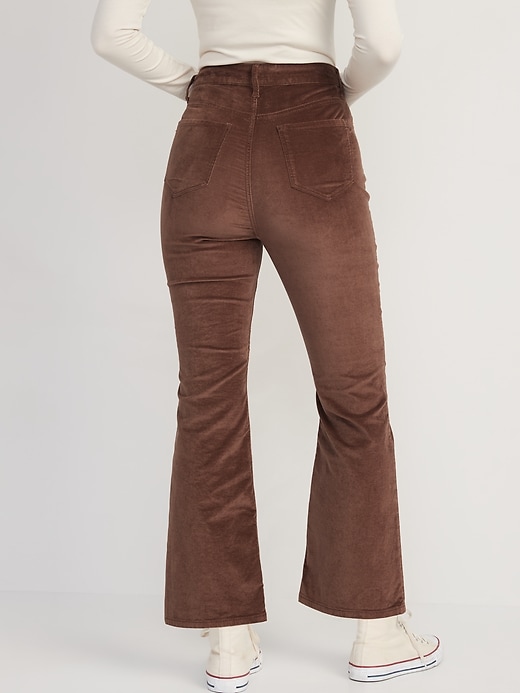 Image number 2 showing, Higher High-Waisted Cropped Velvet Flare Pants