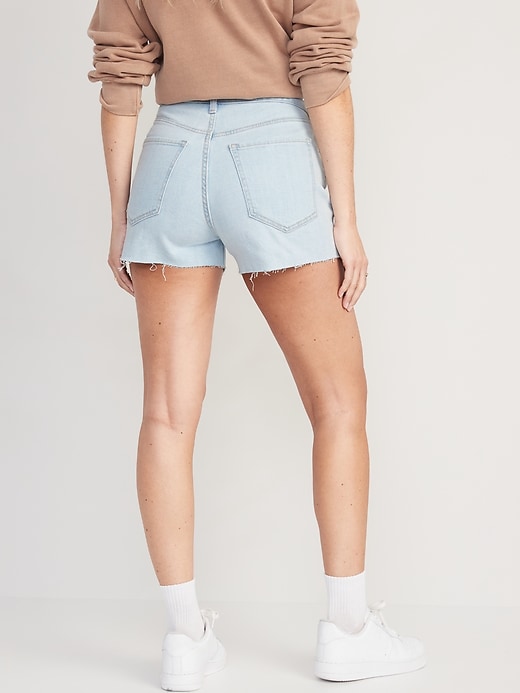 Image number 2 showing, High-Waisted O.G. Straight Cut-Off Jean Shorts for Women -- 3-inch inseam