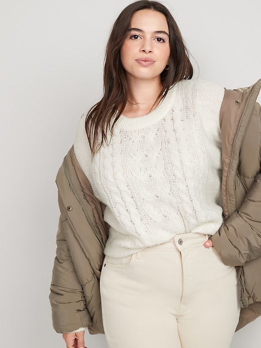 Image number 3 showing, Cable-Knit Sweater for Women