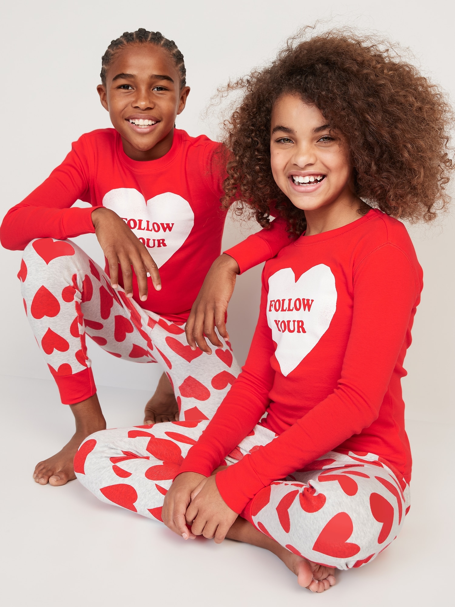 Oldnavy Matching Gender-Neutral Valentines Day Snug-Fit Pajamas for Kids