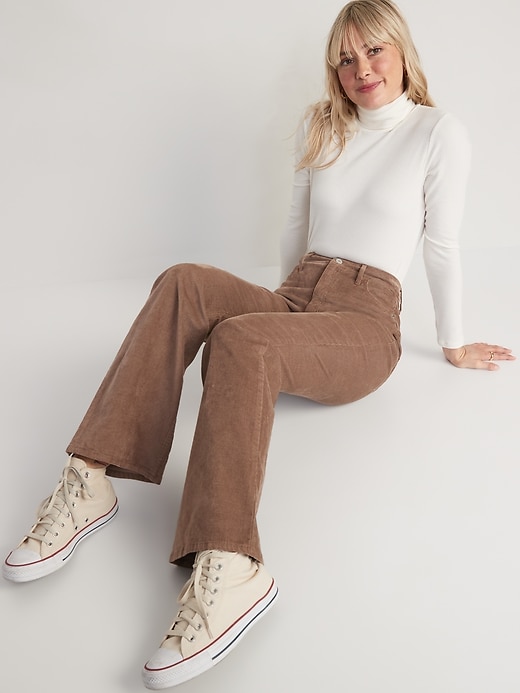 Image number 3 showing, Higher High-Waisted Flare Corduroy Pants for Women
