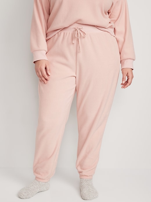 Image number 5 showing, High-Waisted Microfleece Lounge Jogger Sweatpants