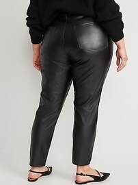 High-Waisted OG Straight Faux-Leather Ankle Pants for Women | Old Navy