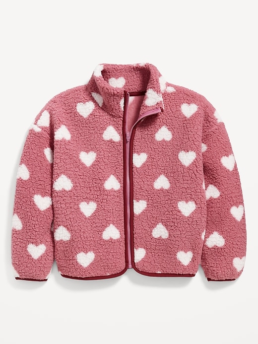View large product image 1 of 3. Cozy Sherpa Printed Zip-Front Jacket for Girls