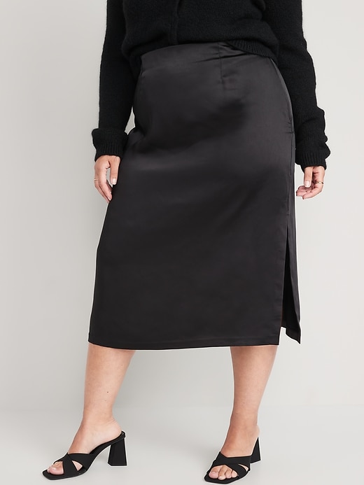Image number 7 showing, High-Waisted Satin Maxi Skirt