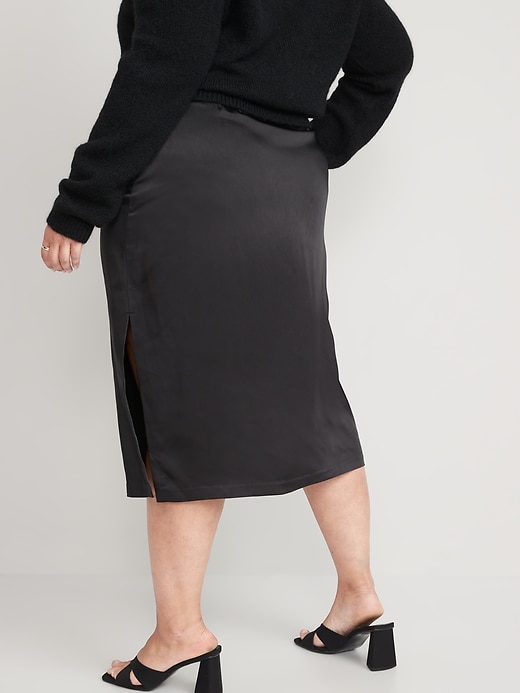 Image number 8 showing, High-Waisted Satin Maxi Skirt