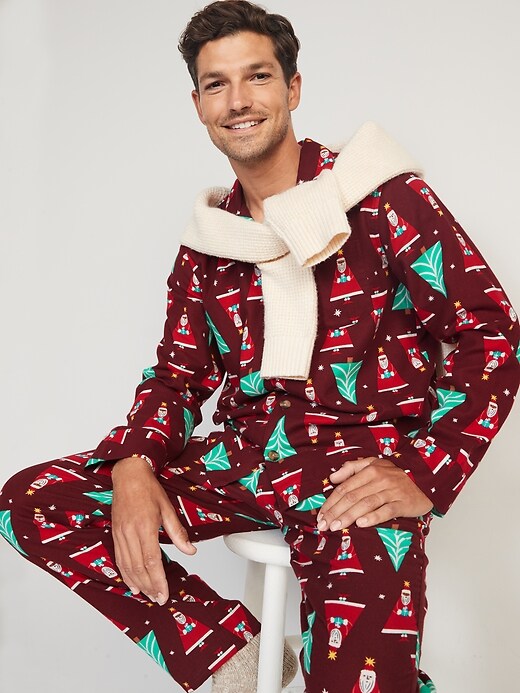 Image number 6 showing, Matching Holiday Print Flannel Pajamas Set for Men