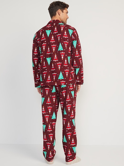 Image number 2 showing, Matching Holiday Print Flannel Pajamas Set