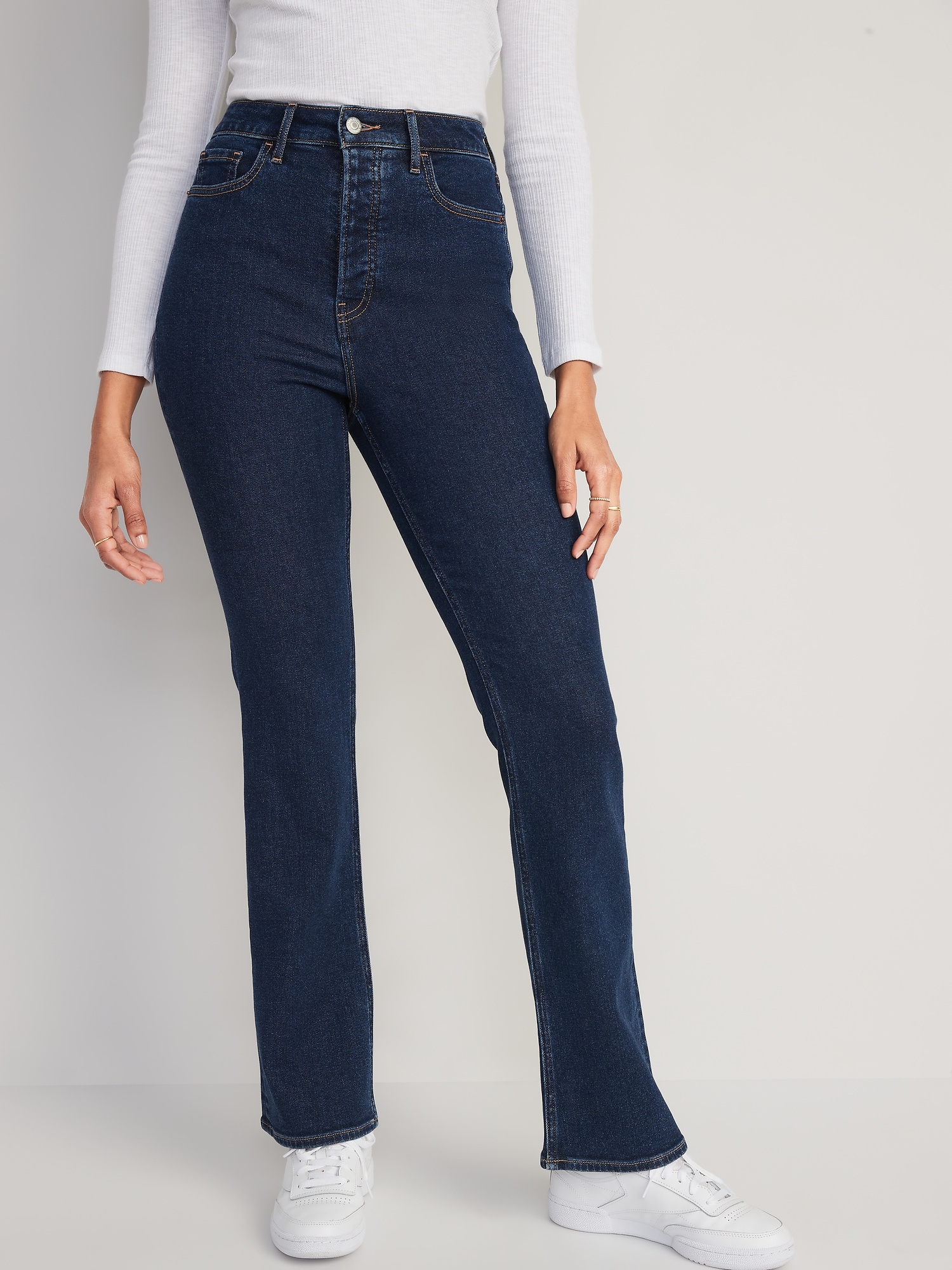 Extra High-Waisted Button-Fly Kicker Boot-Cut Jeans | Old Navy