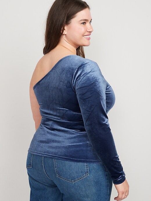 Image number 8 showing, One-Shoulder Velvet Top for Women