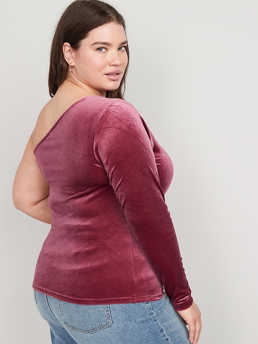 Image number 8 showing, One-Shoulder Velvet Top for Women