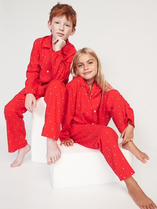 View large product image 1 of 4. Gender-Neutral Matching Flannel Pajama Set for Kids