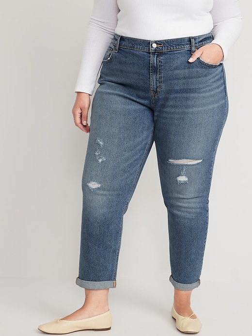 Image number 7 showing, Mid-Rise Ripped Boyfriend Jeans for Women