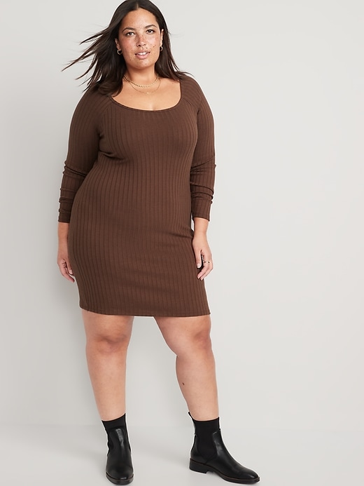 Image number 7 showing, Fitted Rib-Knit Mini Dress