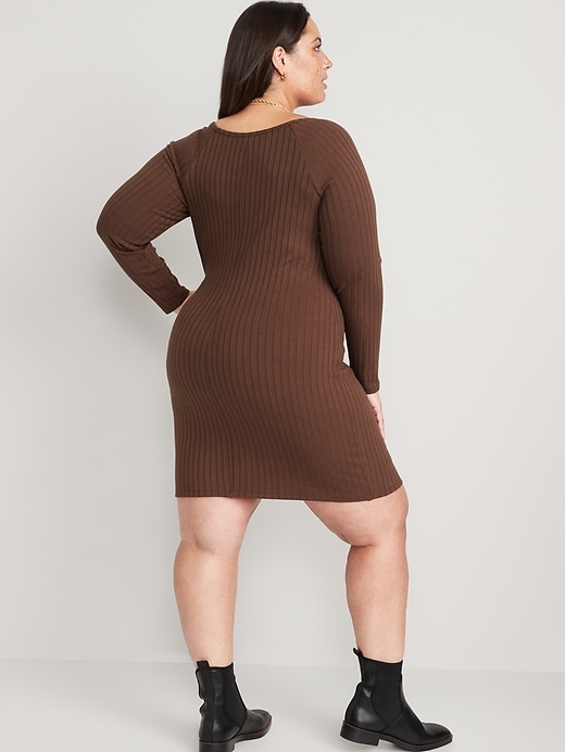 Image number 8 showing, Fitted Rib-Knit Mini Dress