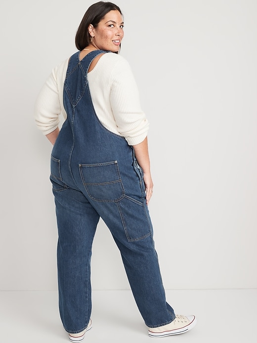 Image number 8 showing, Slouchy Straight Workwear Non-Stretch Jean Overalls