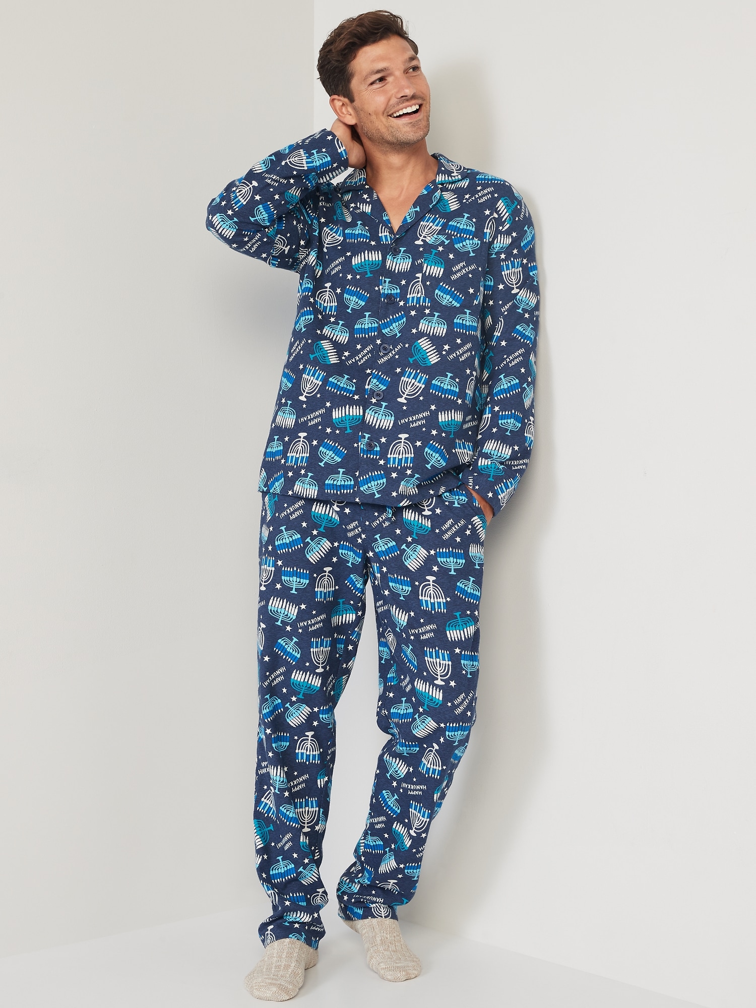 Mens pjs old discount navy