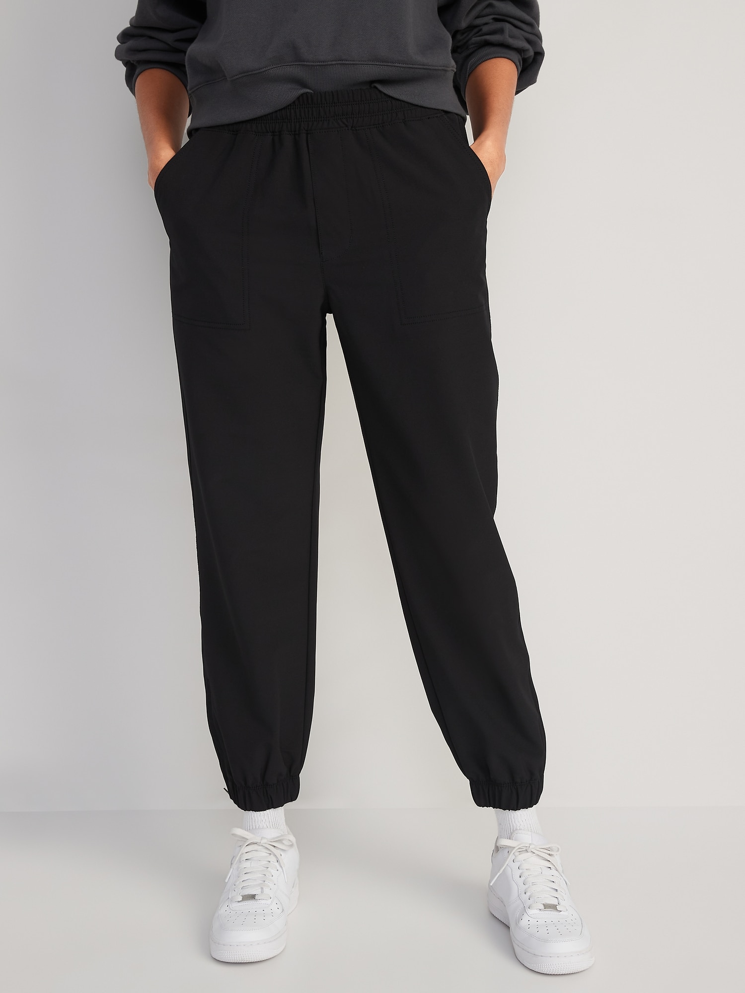 Old Navy High-Waisted All-Seasons StretchTech Water-Repellent Jogger Pants for Women black. 1