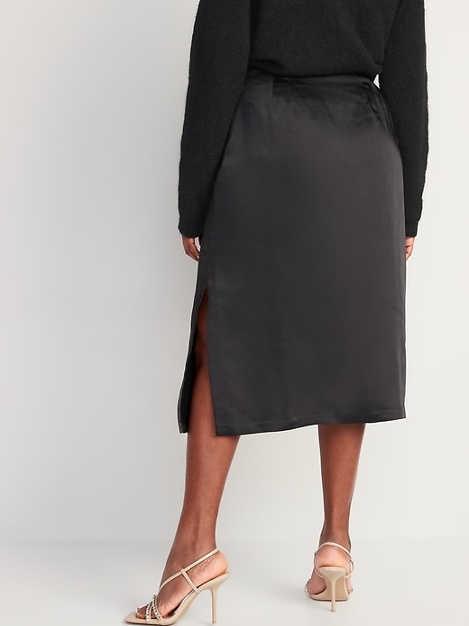 Image number 6 showing, High-Waisted Satin Maxi Skirt