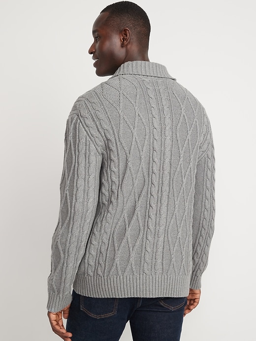Image number 2 showing, Cable-Knit Button-Front Cardigan Sweater
