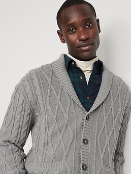 Cable-Knit Button-Front Cardigan Sweater for Men | Old Navy